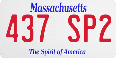 MA license plate 437SP2