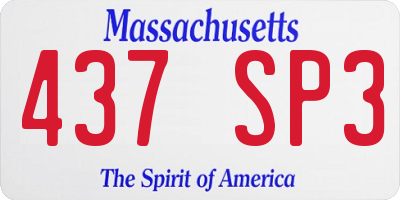 MA license plate 437SP3