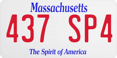 MA license plate 437SP4