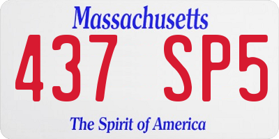 MA license plate 437SP5