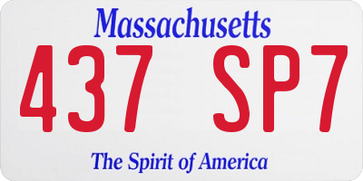 MA license plate 437SP7