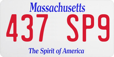 MA license plate 437SP9