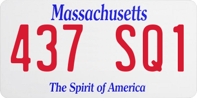 MA license plate 437SQ1