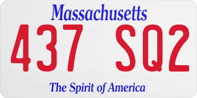 MA license plate 437SQ2