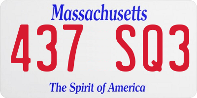 MA license plate 437SQ3