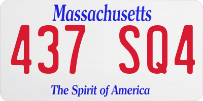 MA license plate 437SQ4