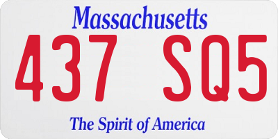 MA license plate 437SQ5