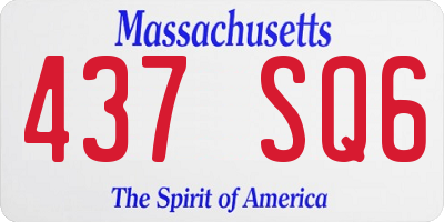 MA license plate 437SQ6