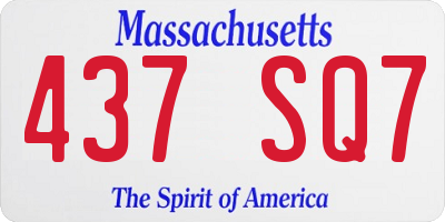 MA license plate 437SQ7
