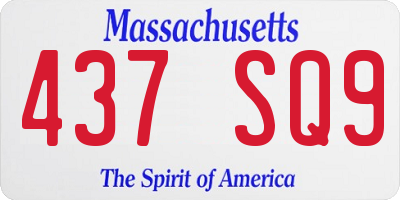 MA license plate 437SQ9