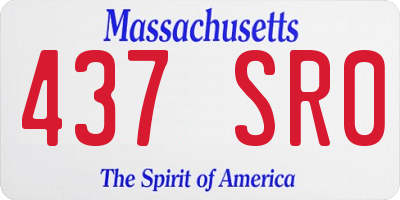 MA license plate 437SR0