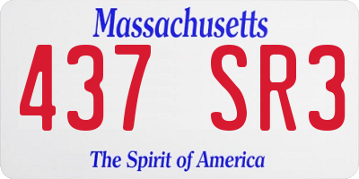 MA license plate 437SR3