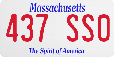 MA license plate 437SS0
