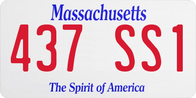 MA license plate 437SS1