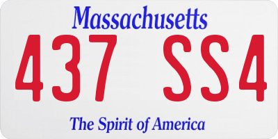MA license plate 437SS4