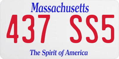MA license plate 437SS5
