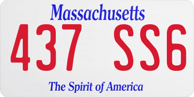MA license plate 437SS6
