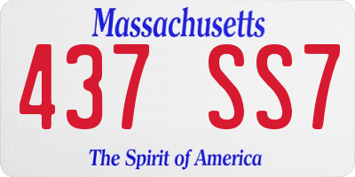 MA license plate 437SS7