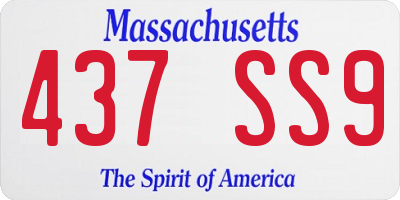 MA license plate 437SS9