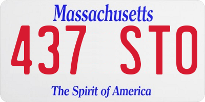 MA license plate 437ST0