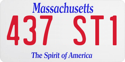 MA license plate 437ST1