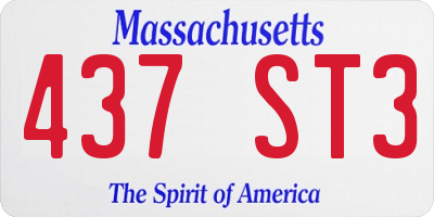 MA license plate 437ST3