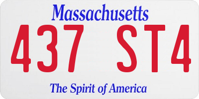 MA license plate 437ST4