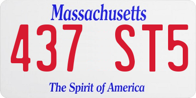 MA license plate 437ST5