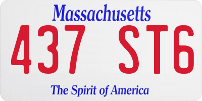 MA license plate 437ST6