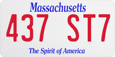 MA license plate 437ST7