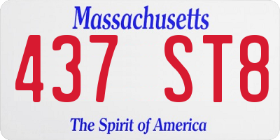 MA license plate 437ST8