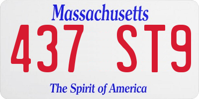 MA license plate 437ST9