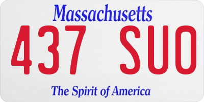 MA license plate 437SU0