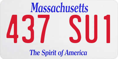 MA license plate 437SU1