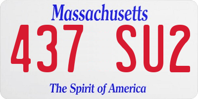 MA license plate 437SU2