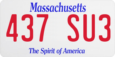 MA license plate 437SU3