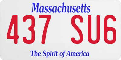 MA license plate 437SU6