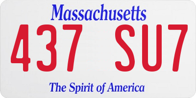 MA license plate 437SU7