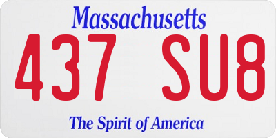 MA license plate 437SU8