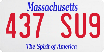 MA license plate 437SU9