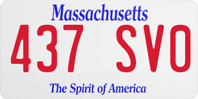 MA license plate 437SV0