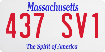 MA license plate 437SV1