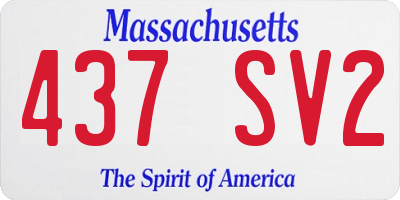 MA license plate 437SV2