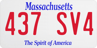 MA license plate 437SV4
