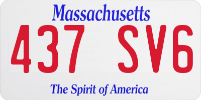 MA license plate 437SV6