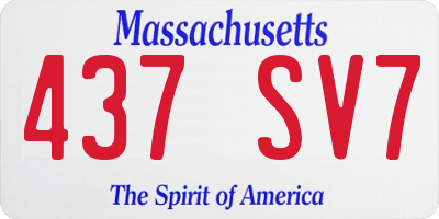 MA license plate 437SV7