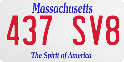 MA license plate 437SV8