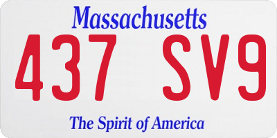 MA license plate 437SV9