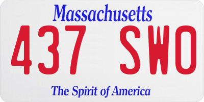 MA license plate 437SW0