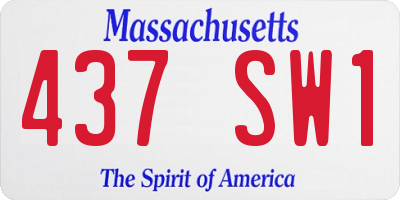 MA license plate 437SW1